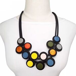 Vibrant Multicolor Necklace with Black Accents